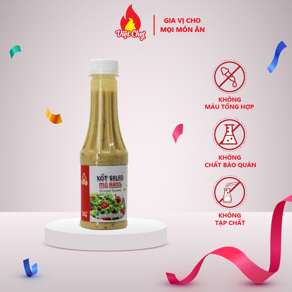 Nước Chấm Sốt Mè Rang, Sốt Salad Mè Rang Việt Chef Thơm Ngon Đậm Vị Chai 250gram