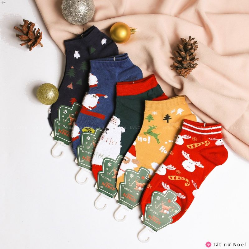 Tất Noel Ariel Hàn Quốc CỰC XINH, cotton mềm mịn, giữ ấm, khử mùi tốt