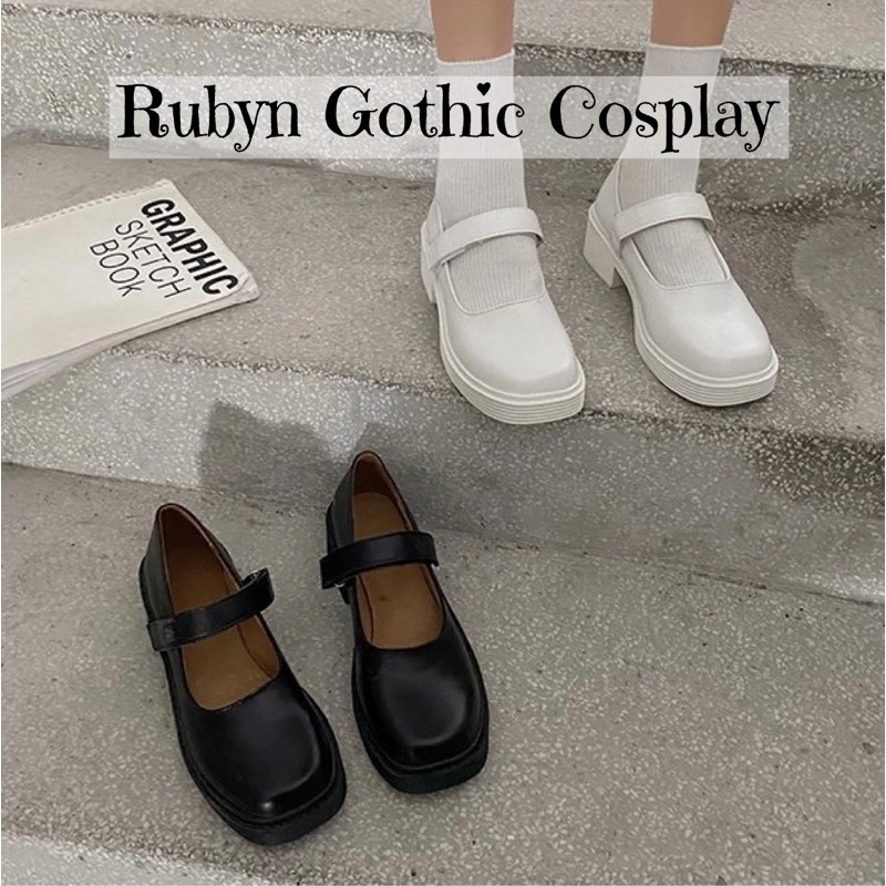 [Sẵn]  Giày Oxford Retro Quai Ngang Mũi Vuông Mới Nhất 2021 ( TRẮNG, ĐEN ) Size 35 - 39