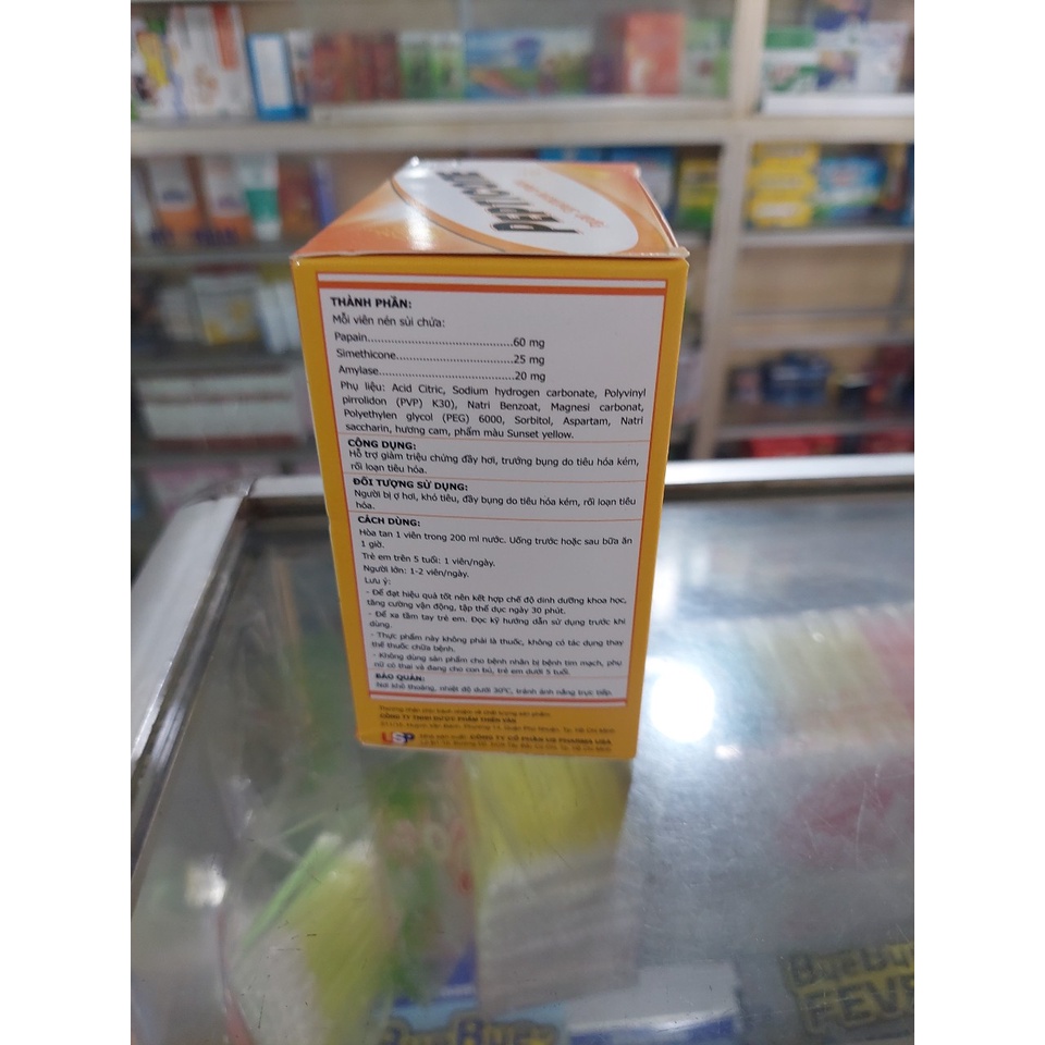 Viên sủi ăn không tiêu Pepticone, hỗ trợ giảm đầy hơi chướng bụng hộp 40 viên