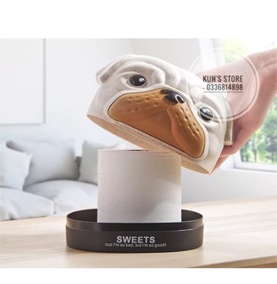 Hộp đựng giấy ăn hình chó Pug