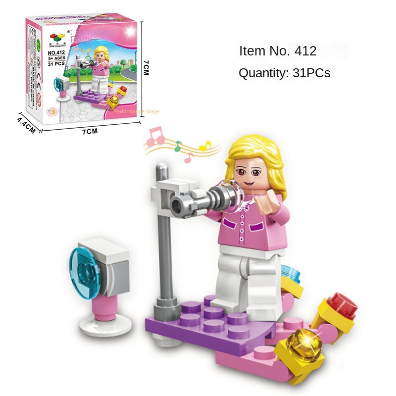 Bộ Đồ Chơi Lắp Ráp Đường Phố mini gylmy73 Cho Bé Gái