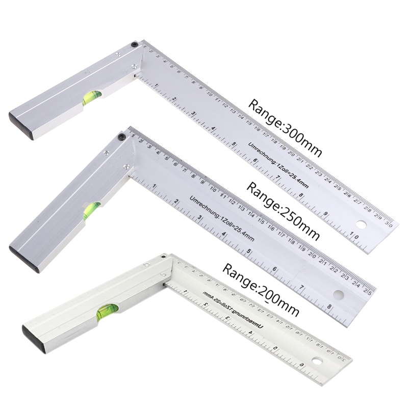Thước Đo Gỗ Hình Vuông Chất Liệu Nhôm Dày Dặn Kích Thước 200 250 300mm 90° Thước Đo Ổn Định Tốt Chuyên Dụng Cho Thợ Mộc