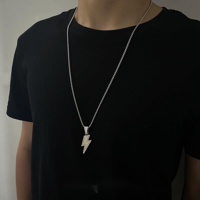 Vòng cổ Thép Titan Đính Kim Cương Phong Cách hip hop Đường Phố Cá Tính Cho Nam Và Nữ