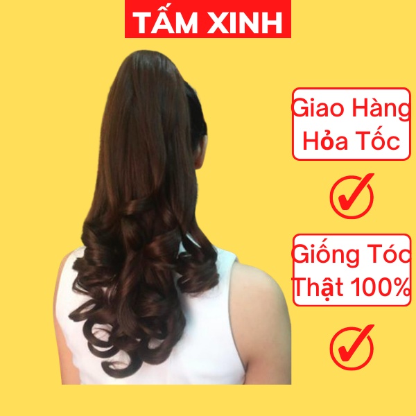 Đuôi tóc giả xoăn lọn đẹp - đuôi tóc giả 45cm