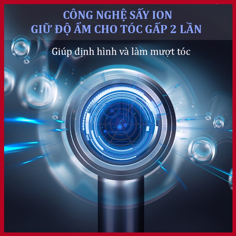 Máy sấy tóc chữ T 2 chiều nóng lạnh ion Công suất lớn Tạo kiểu tóc chuyên nghiệp Sấy khô nhanh chóng Giữ tóc mềm mượt