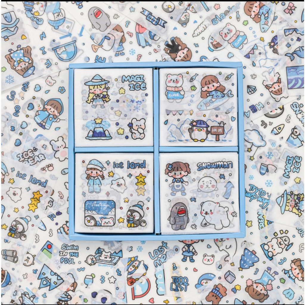 Sticker dán hoạt hình trang trí sổ tay, planner, phụ kiện quà tặng