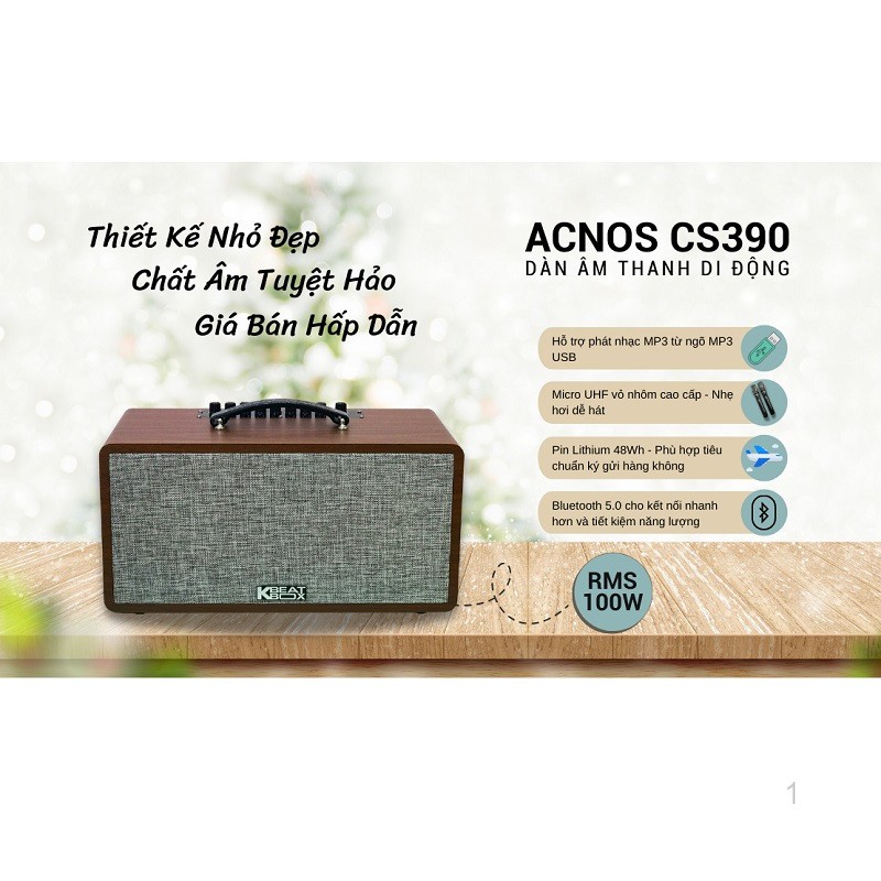 Loa Karaoke di động Acnos CS390 - Bảo Hành Chính Hãng 12 Tháng