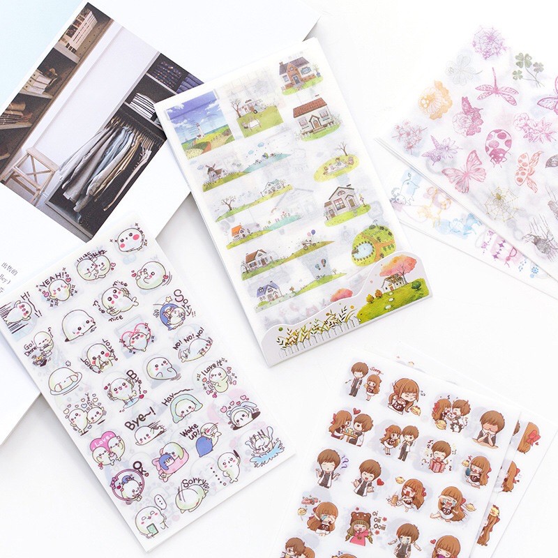 Set 6 tấm hình dán sticker ngộ nghĩnh