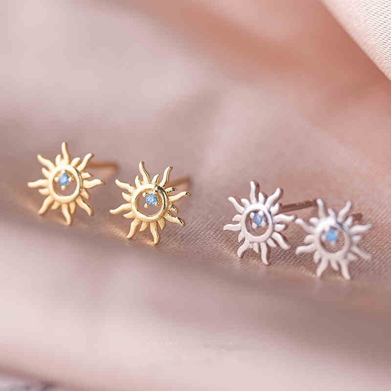 Khuyên tai nữ hình mặt trời phong cách Hàn Quốc Nhật Bản xinh xắn dễ phối đồ