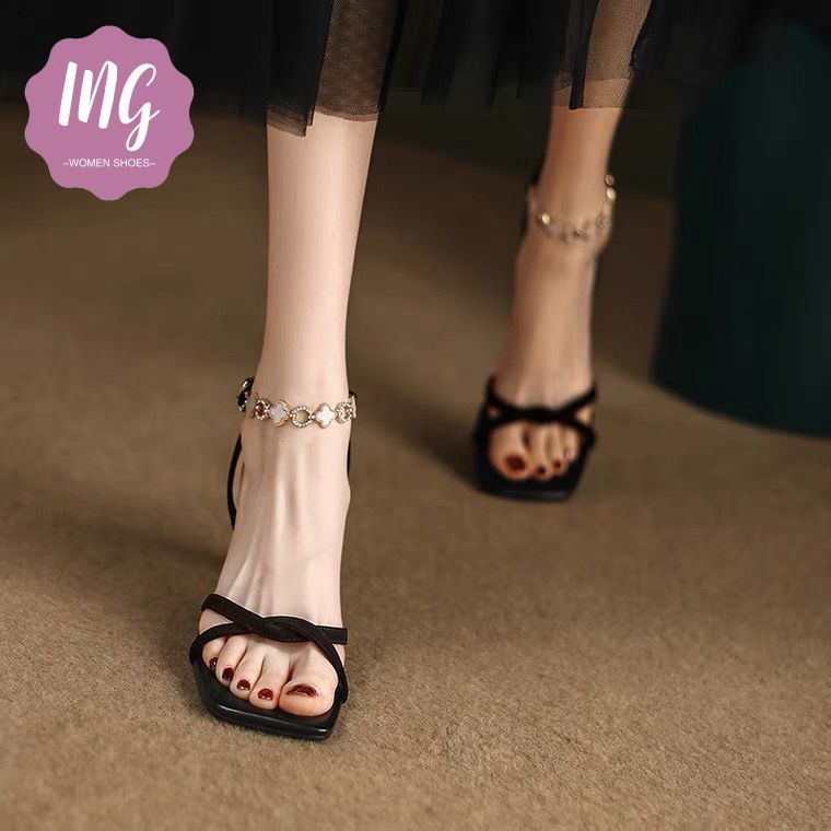 Giày Cao Gót Một Dây Hở Ngón Thời Trang Nữ Tính