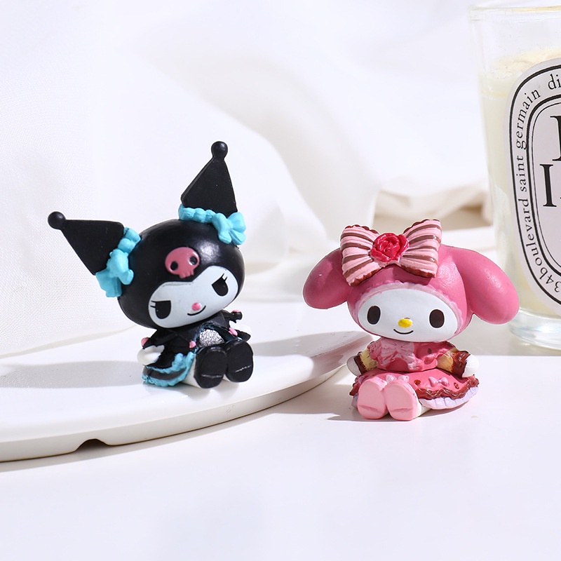 Set 5 Đồ trang trí Kuromi Dễ Thương Dùng Để Trang Trí Bánh Kem
