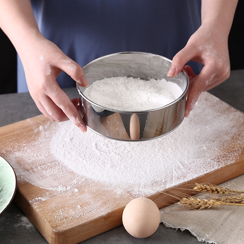 Dụng cụ lưới rây bột bằng thép không gỉ tiện lợi