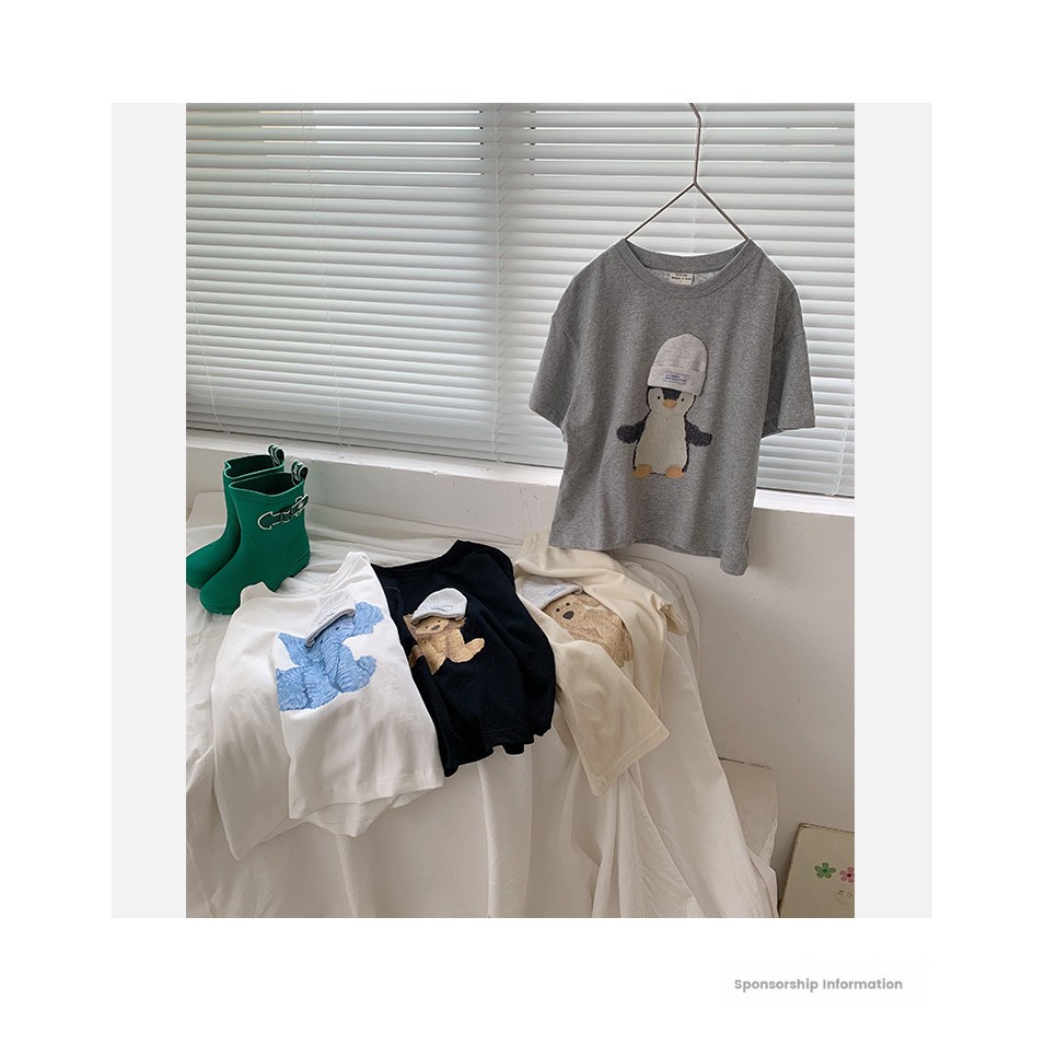 Áo Phông Thú Đính Mũ Cho Bé Trai Bé Gái Shop Quần Áo Trẻ Em Phong Cách Hàn Quốc Moy Kids