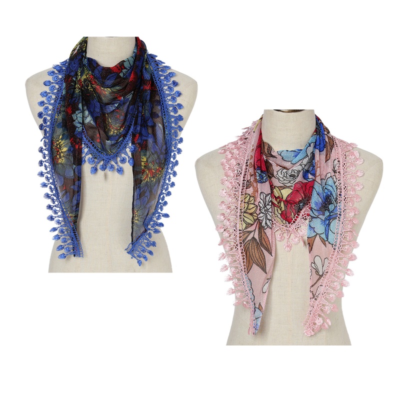 Khăn Choàng Cổ Có Tua Rua In Họa Tiết Hoa Phong Cách Bohemian