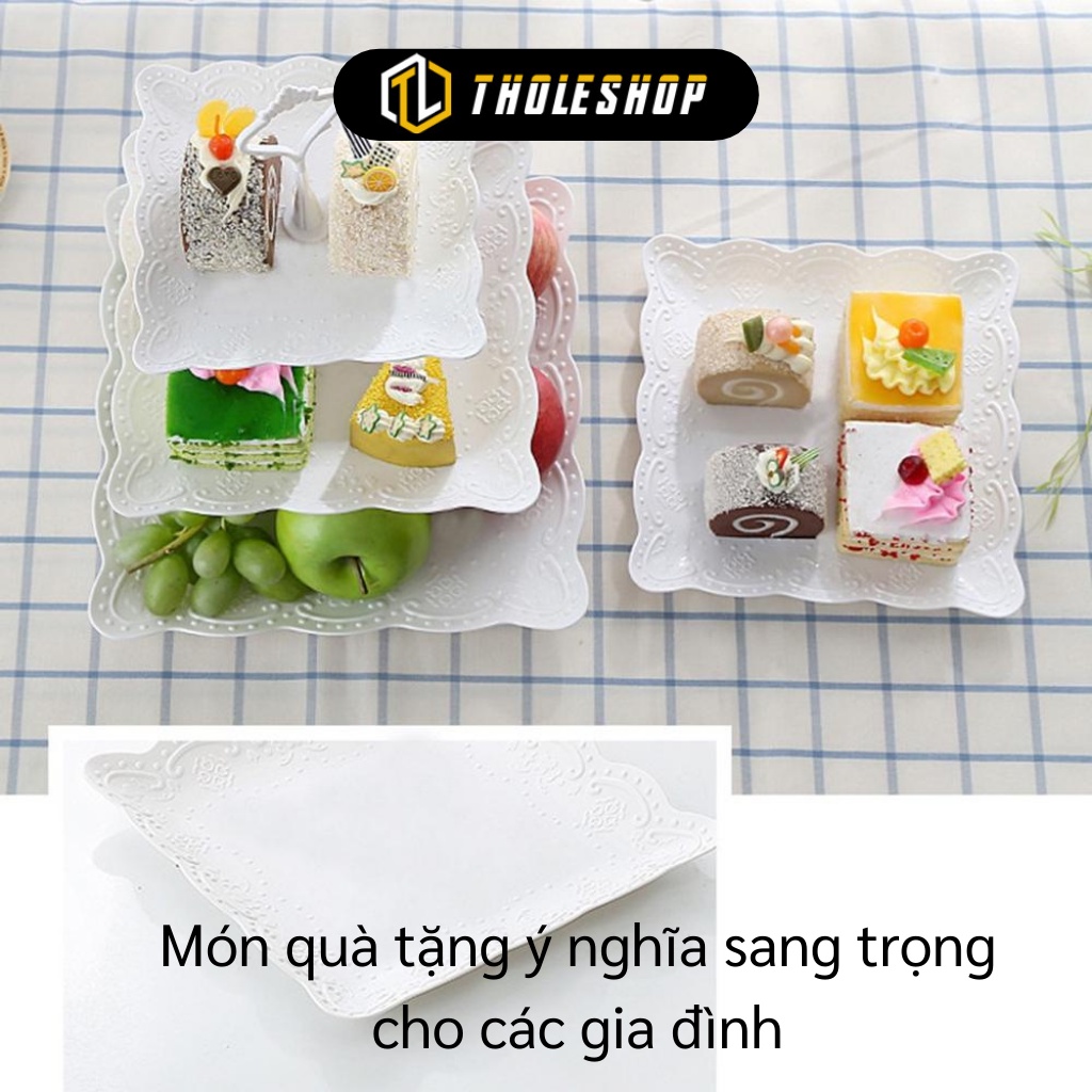 Đĩa Đựng Hoa Quả - Khay Đựng Bánh Kẹo Tết 3 Tầng Đơn Giản, Trang Trí Bàn Ăn  9093