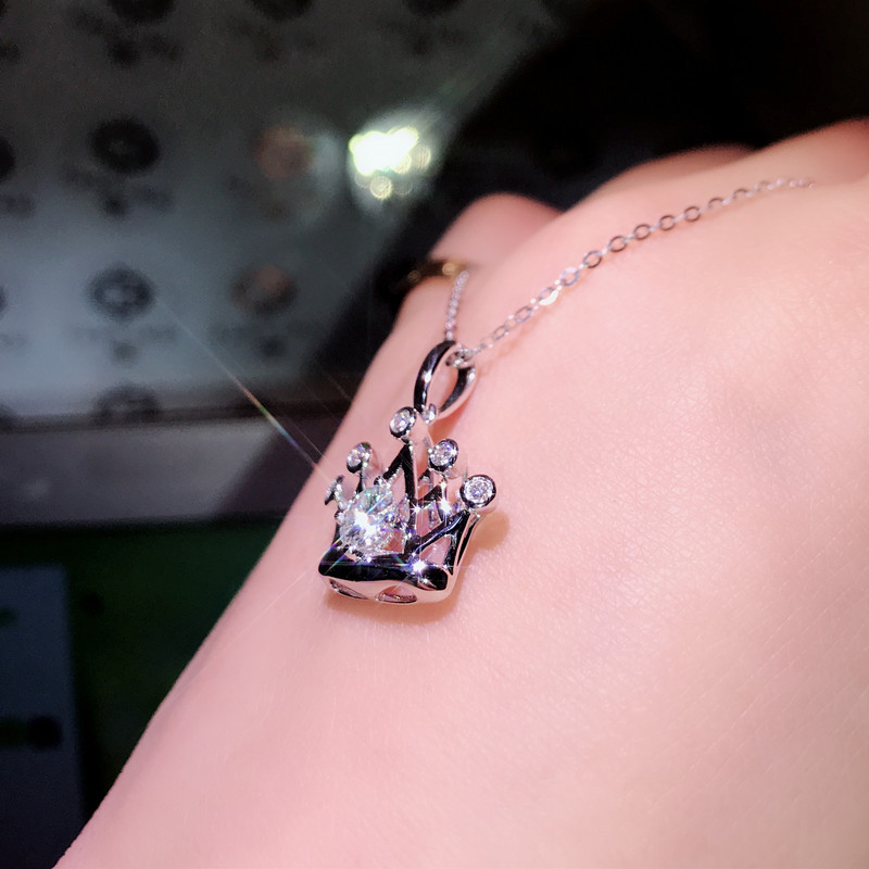 Vòng cổ mặt hình vương miện phong cách thời trang Pt950