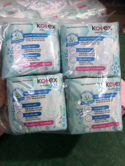 Băng vệ sinh Kotex thảo dược cool mát lạnh hằng ngày gói 20 miếng