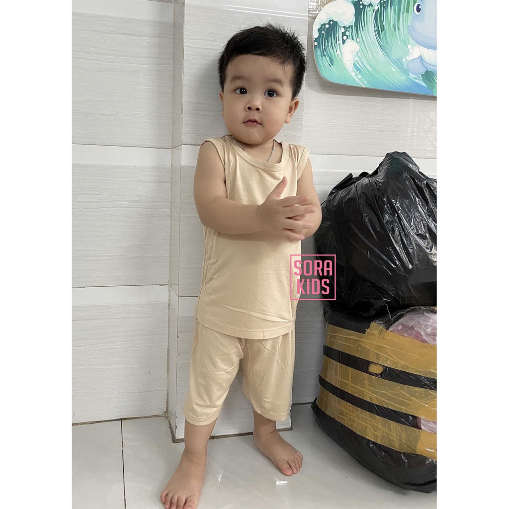 đồ bộ ba lỗ bé trai, bé gái Minky Mom vải thun lạnh, bộ 3 lỗ cho bé mặc nhà mùa hè