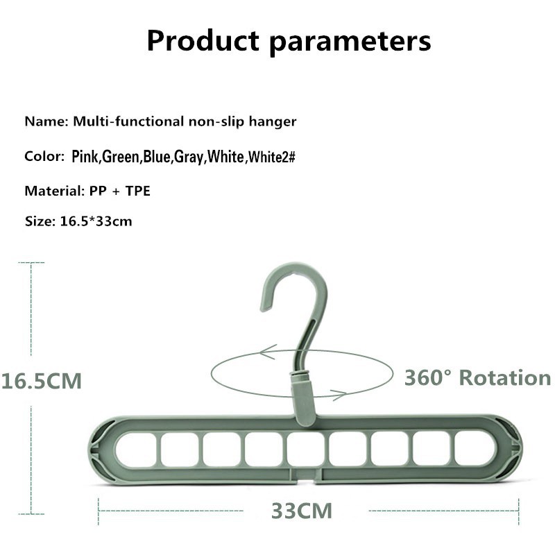 Móc treo quần áo 9 lỗ tiết kiệm không gian