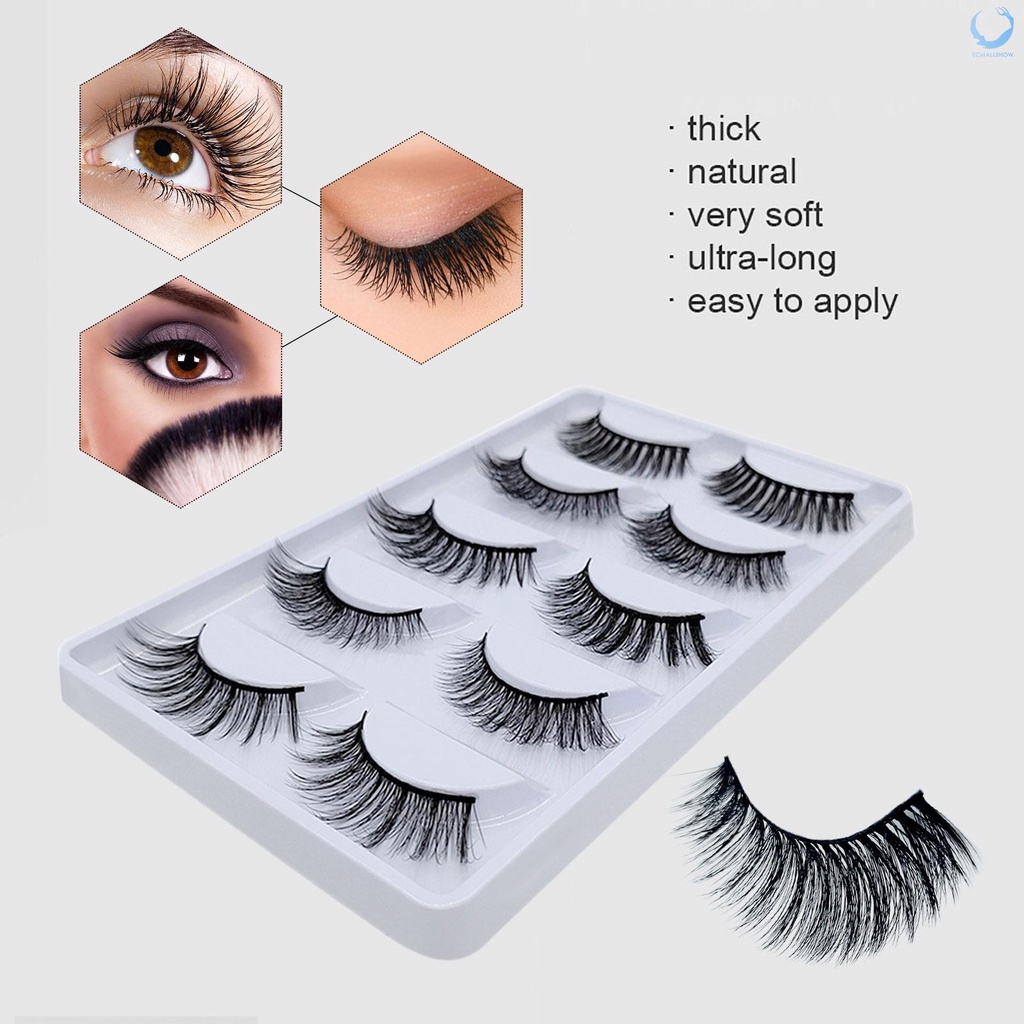 (Hàng Mới Về) Set 5 Cặp Lông Mi Giả 3d Dài Và Dày Tự Nhiên | BigBuy360 - bigbuy360.vn