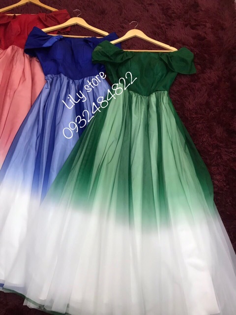 Đầm maxi om re trễ vai ( ảnh thật tự shop chụp 1000%)