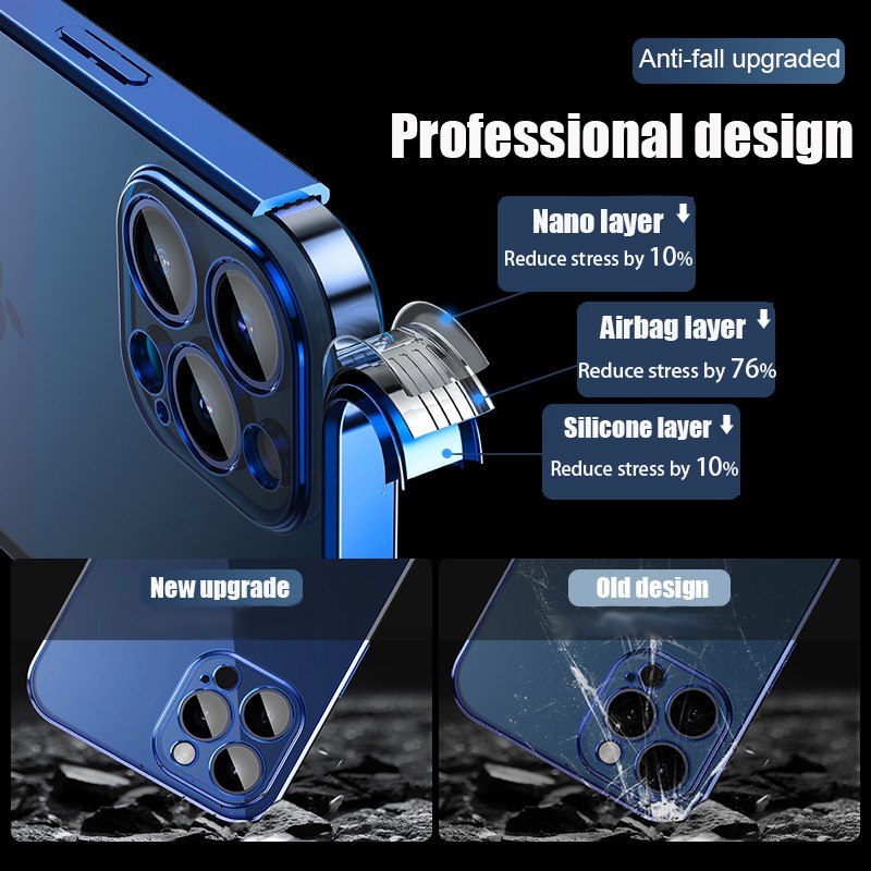 Ốp điện thoại TPU mềm hình vuông viền màu nhiều màu lựa chọn cho iPhone 12 mini pro Max 11 | BigBuy360 - bigbuy360.vn