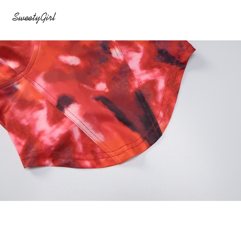 Áo dây rút cổ chữ V hở lưng nhuộm màu thời trang quyến rũ cho nữ