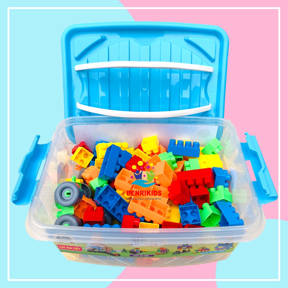 Xếp Hình Có Hộp Đựng 125 Chi Tiết Hàng Việt Nam Nhựa Đẹp