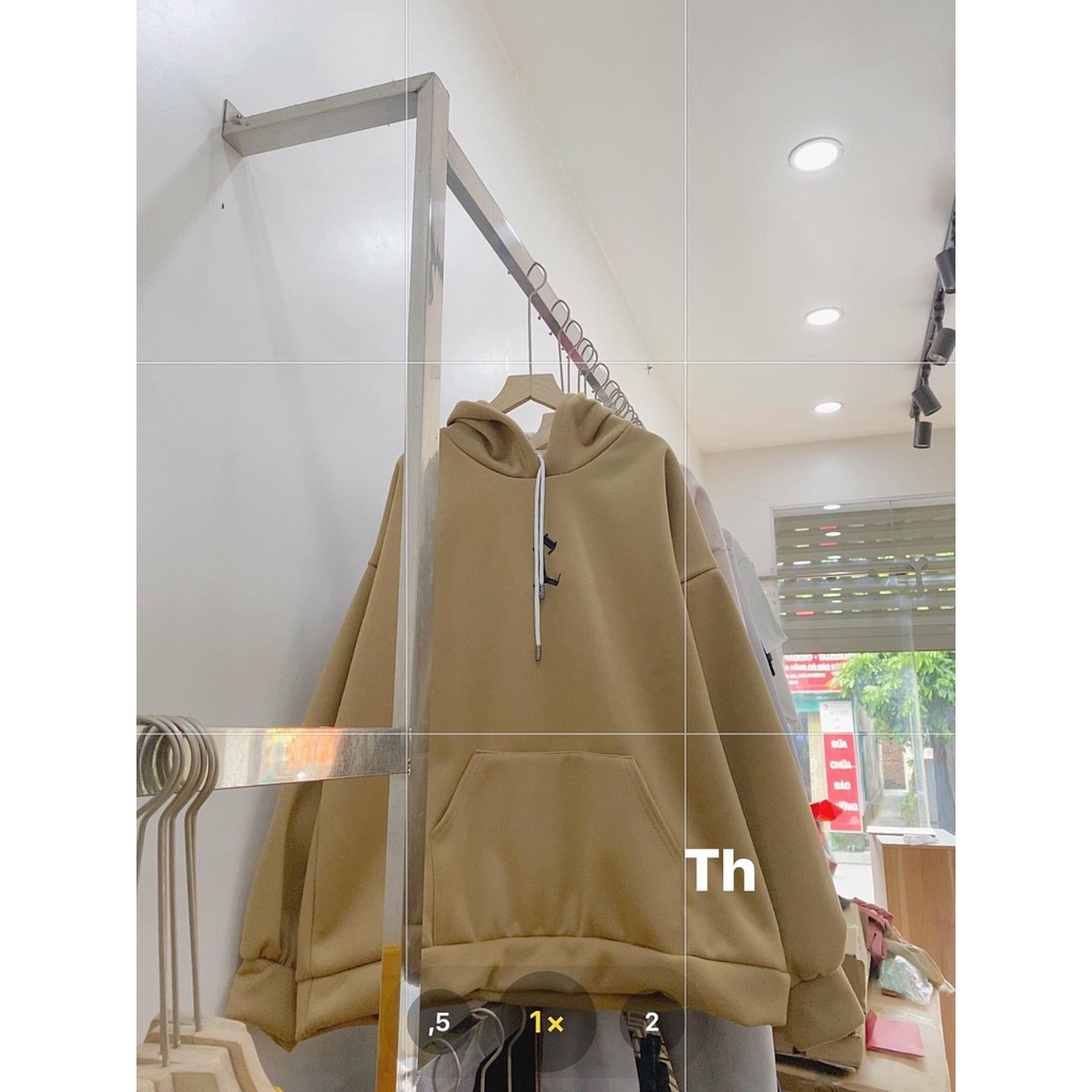 Áo khoác hoodie nỉ dạ bông đẹp dày dặn OVERSIZE ULZZANG UNISEX nam nữ form rộng dày dặn có mũ màu be