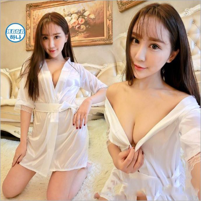 FREESHIP TẶNG KHẨU TRANG Áo choàng ngủ lụa satin cao cấp sexy gợi cảm tặng quần chip chữ T cùng màu