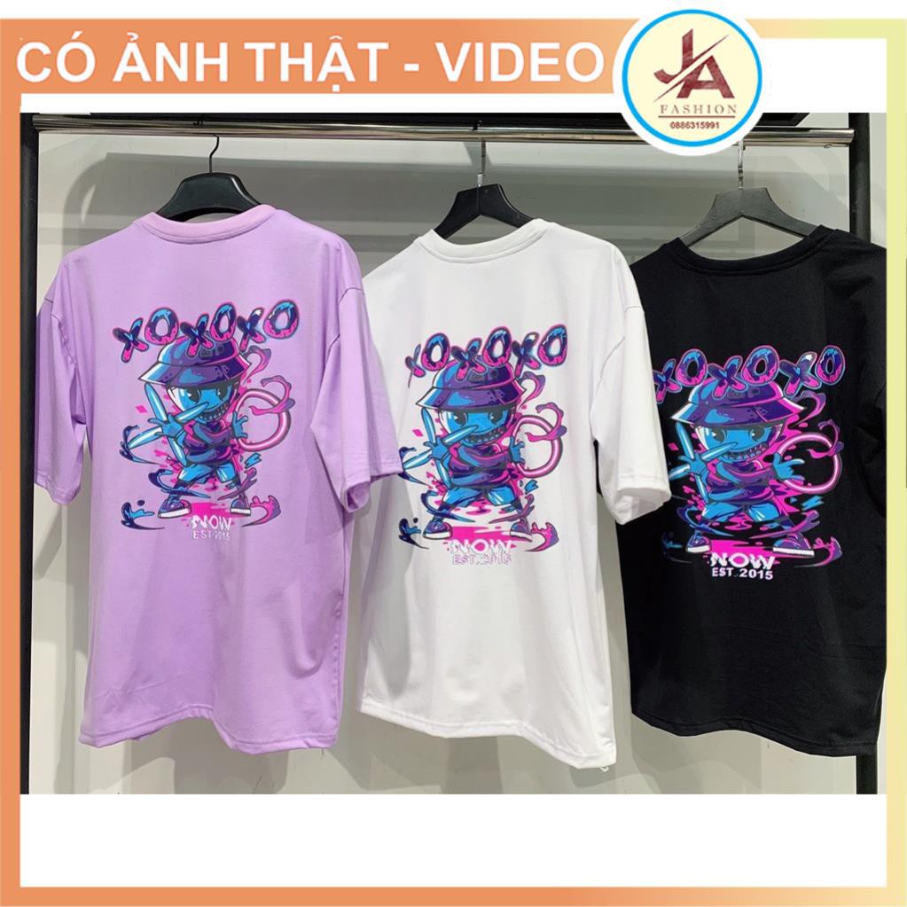 Áo thun nam nữ Xo nowsaigon unisex form rộng tay lỡ vải cotton in nổi 5D JASHOP
