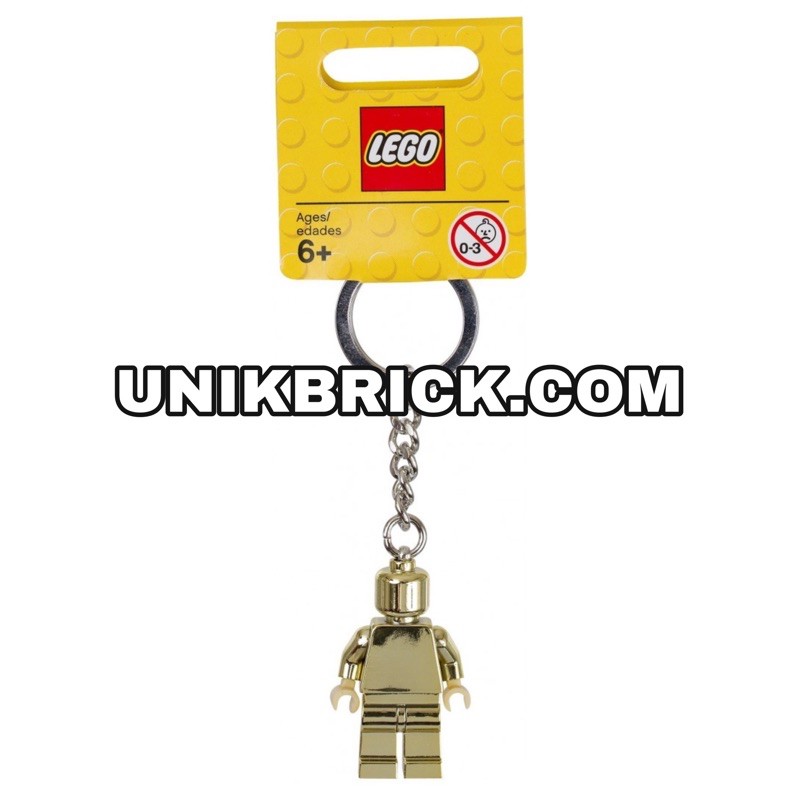 [CÓ HÀNG] Lego UNIK BRICK 850807 Gold Minifigure Key Chain Móc khoá nhân vật mạ Chrome vàng chính hãng (như hình).