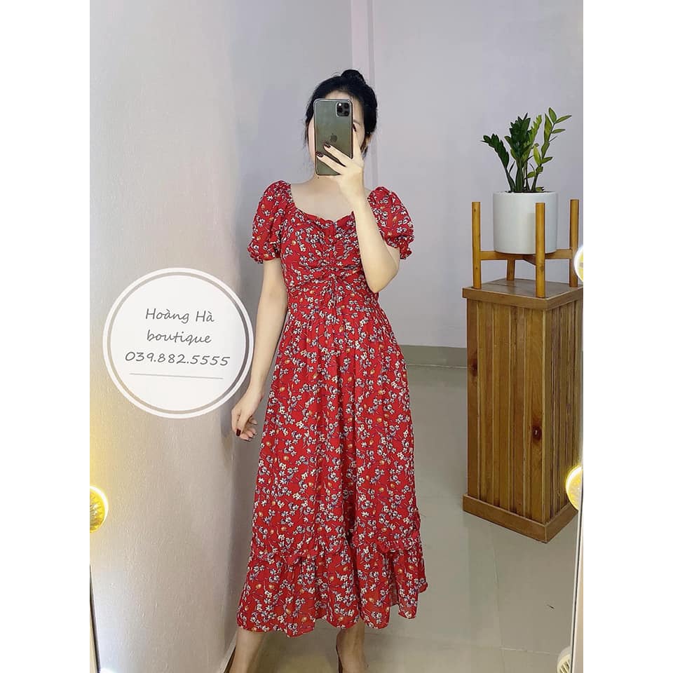 Váy hoa rút dây xinh xắn