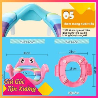 Bệ lót thu nhỏ bồn cầu có tay vịn cho bé