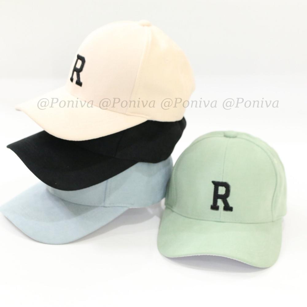 Mũ lưỡi trai ❤️ Nón kết thêu chữ R chất vải nhung mịn form unisex R77 phong cách Ulzzang Thời trang PONIVA siêu hot