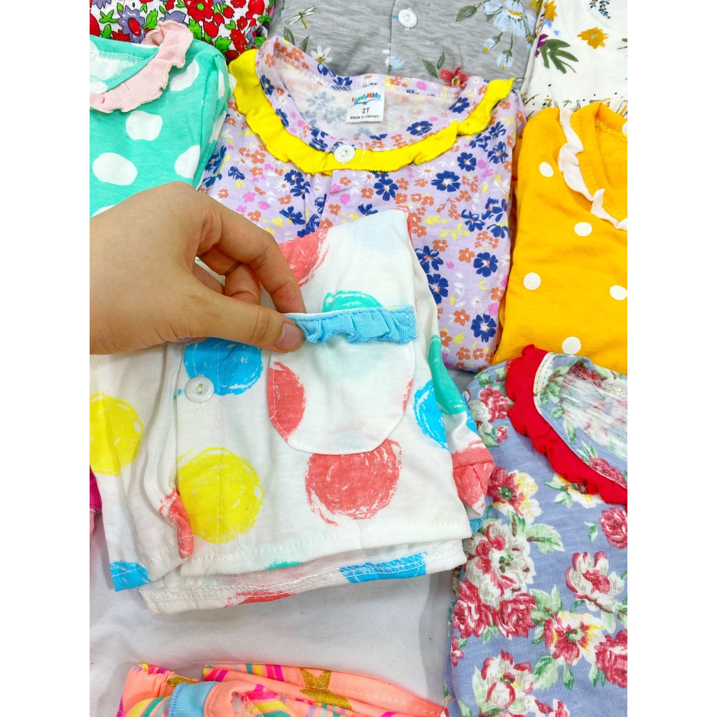 {9-20kg) Bộ pizama thun cotton bé gái