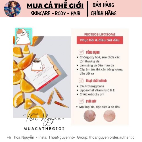 Serum phục hồi điều tiết dầu Proteos Liposome
