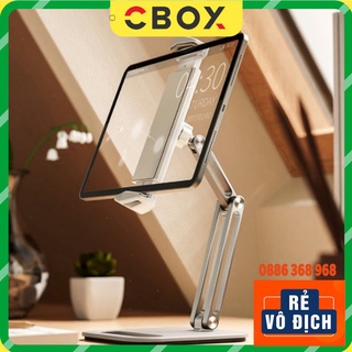 P47 - Giá Đỡ iPad Nhôm Kẹp Xoay 360 Độ Gấp Gọn Để Bàn Kiêm Kệ Đỡ Máy Tính Bảng Tablet, Điện Thoại Di Động Cao Cấp CBOX