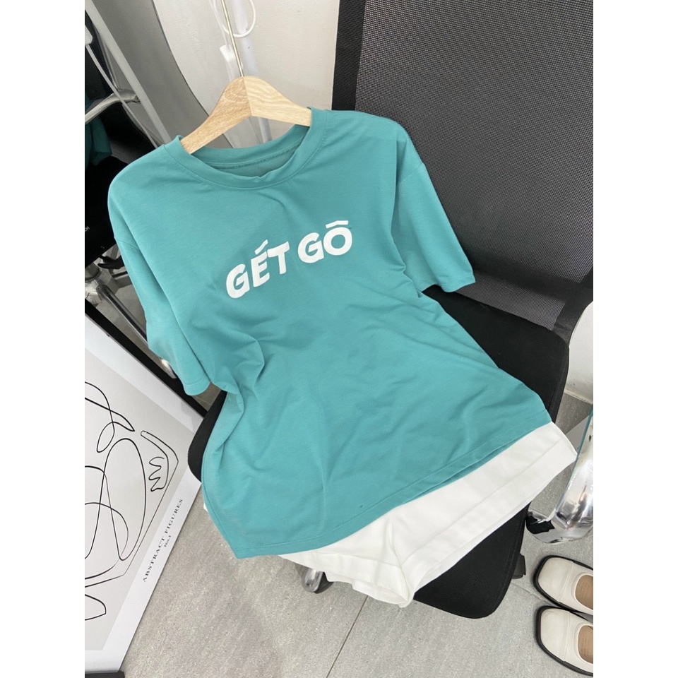 Set đồ nữ NPSHOP, set đồ áo thun cotton phối quần đùi short kaki mềm mịn NPS040