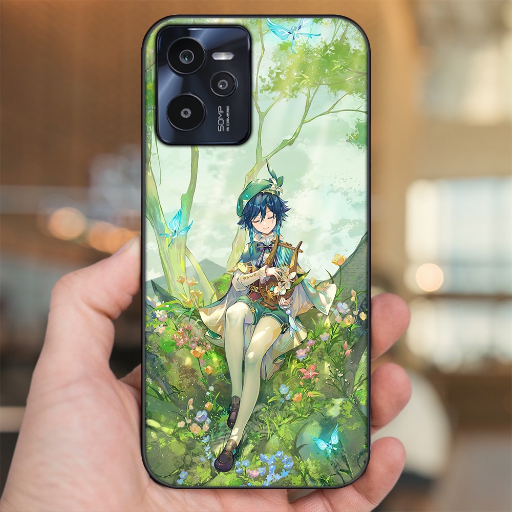 Ốp lưng Realme C35 viền đen in hình Venti Genshin Impact