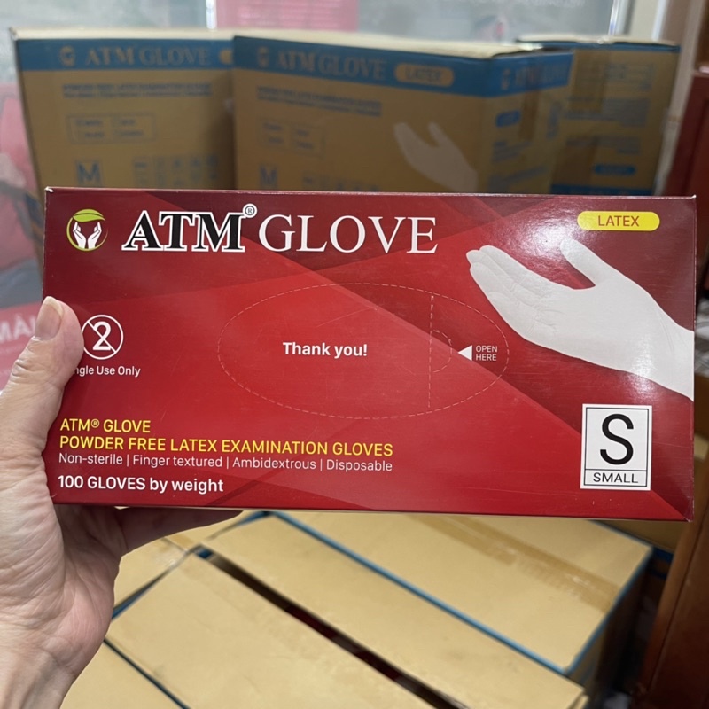 Gang tay y tế Latex ATM Glove, Merufa, Duy hằng - Gang tay cao su đủ loại và kích cỡ, dai và bền đẹp không bột và có bột