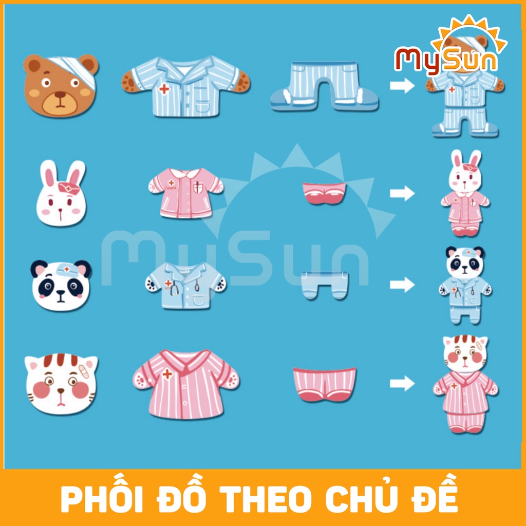 Bộ đồ chơi HƯỚNG NGHIỆP thay đồ quần áo cho bé ghép xếp hình phát triển trí tuệ thông minh – MySun