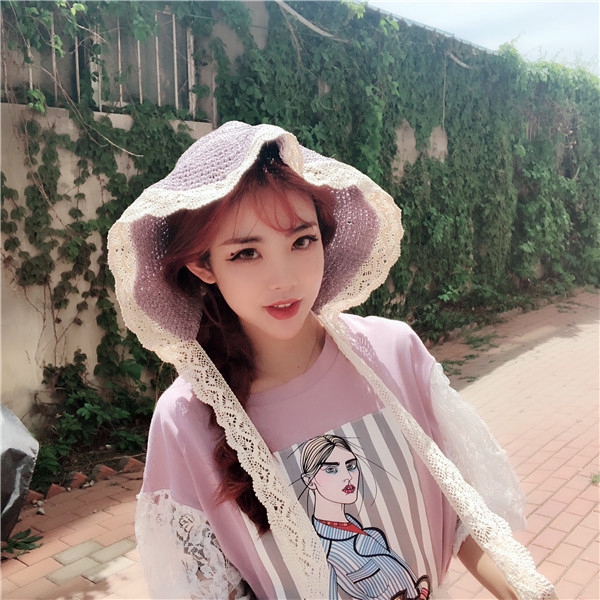 Nón Vành Phối Ren Thời Trang Đáng Yêu Dành Cho Nữ