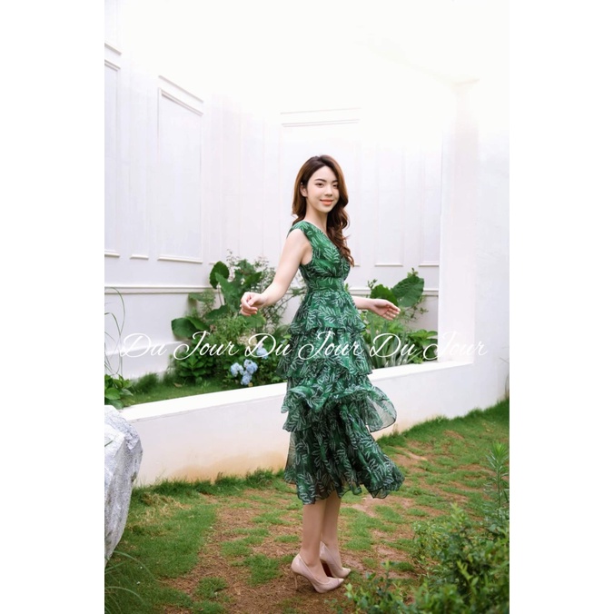 [ STYLE ANH QUỐC- HÀN QUỐC ] ĐẦM VOAN XANH TÀ NHIỀU TẦNG/ CỔ TIM, FORM CỰC ĐẸP, MẶC CỰC SANG TRỌNG, QUÝ PHÁI UP