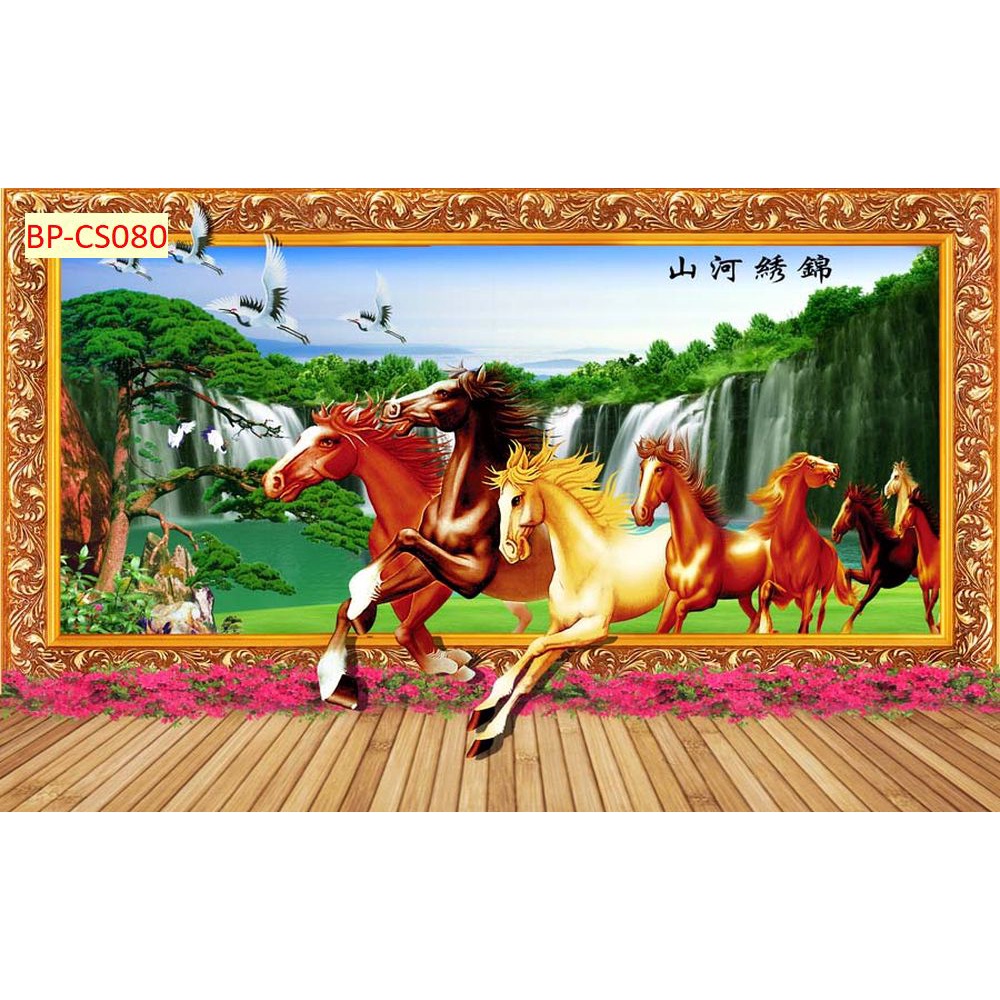 Tranh dán tường cửa sổ phong cảnh tưới mới