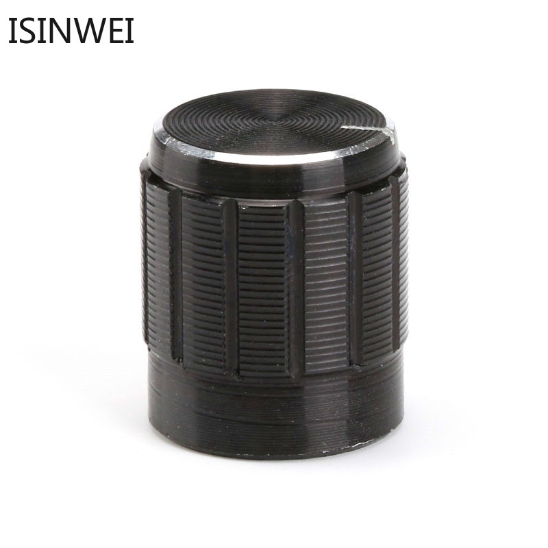 Núm vặn bằng hợp kim nhôm màu đen kích thước 15*16.5mm với đường kính lỗ 6mm chuyên dụng cho chiết áp