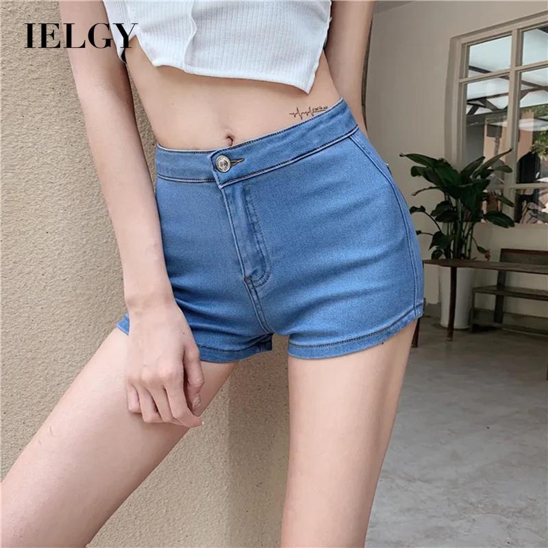 Quần đùi IELGY denim có túi nâng mông quyến rũ cho nữ
