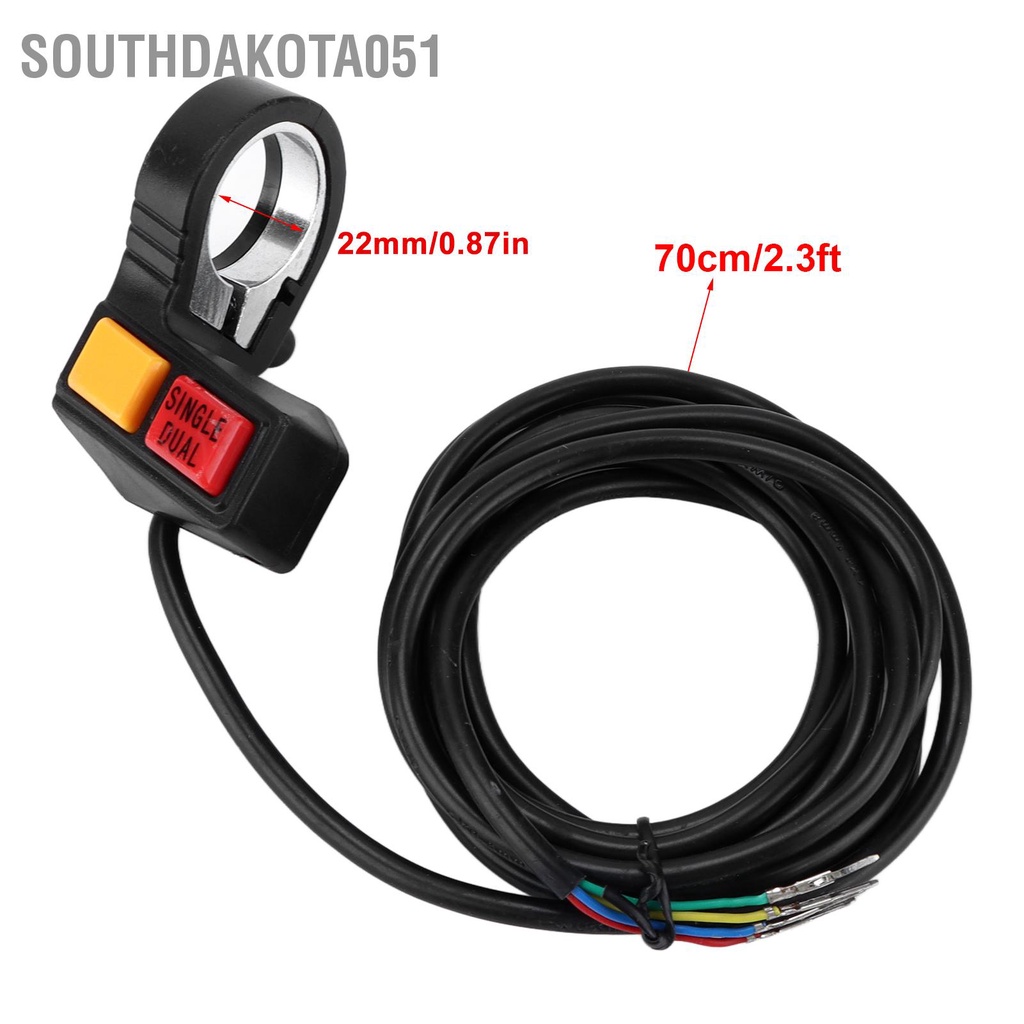 Southdakota051 Công tắc còi đèn pha tay lái xe máy 22mm 2 trong 1 Chiều dài dây 70cm Phổ biến cho ga địa hình ATV