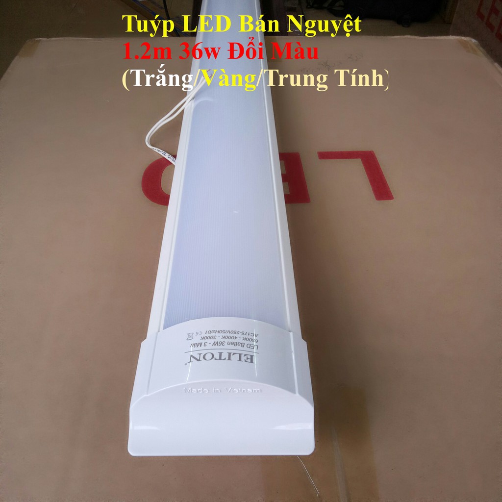 [ELITON] Tuýp LED Bán Nguyệt 1.2m 36w Đổi Màu (Trắng/Vàng/Trung Tính) - Hàng Cao Cấp